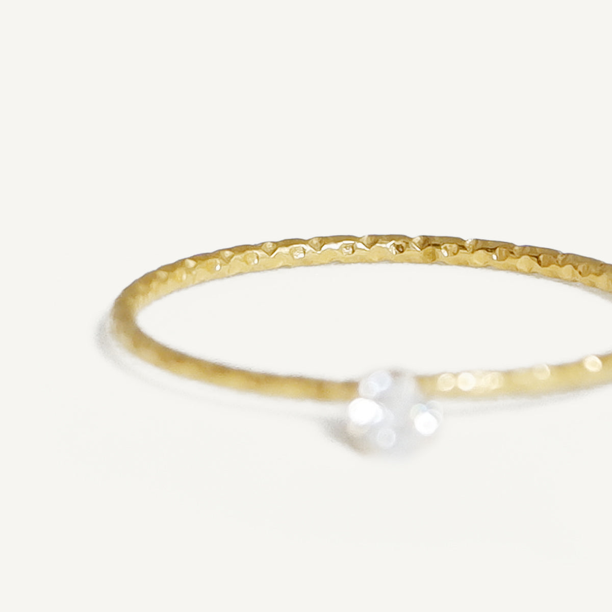 The Ultra Skinny Textured Solitaire Ring