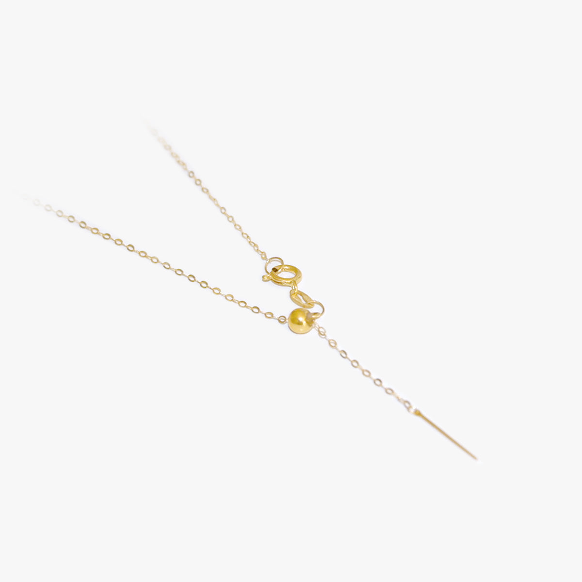 The Barely There Ultra Thin Slider Necklace in Solid Gold