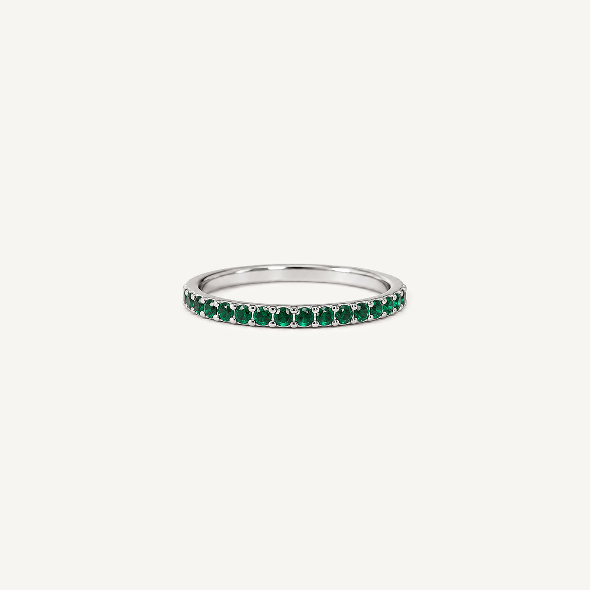 The Slim Half Eternity Birthstone Ring
