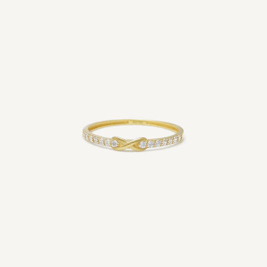 The Infinity Pave Band in Solid Gold