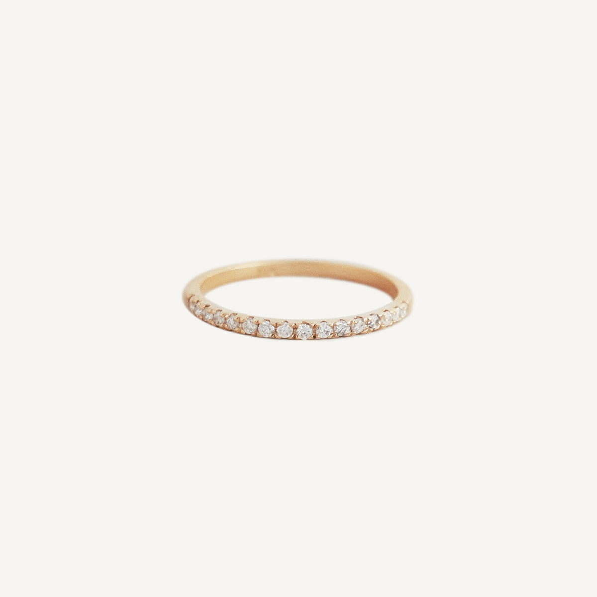 The Slim Half Eternity Ring in Solid Gold