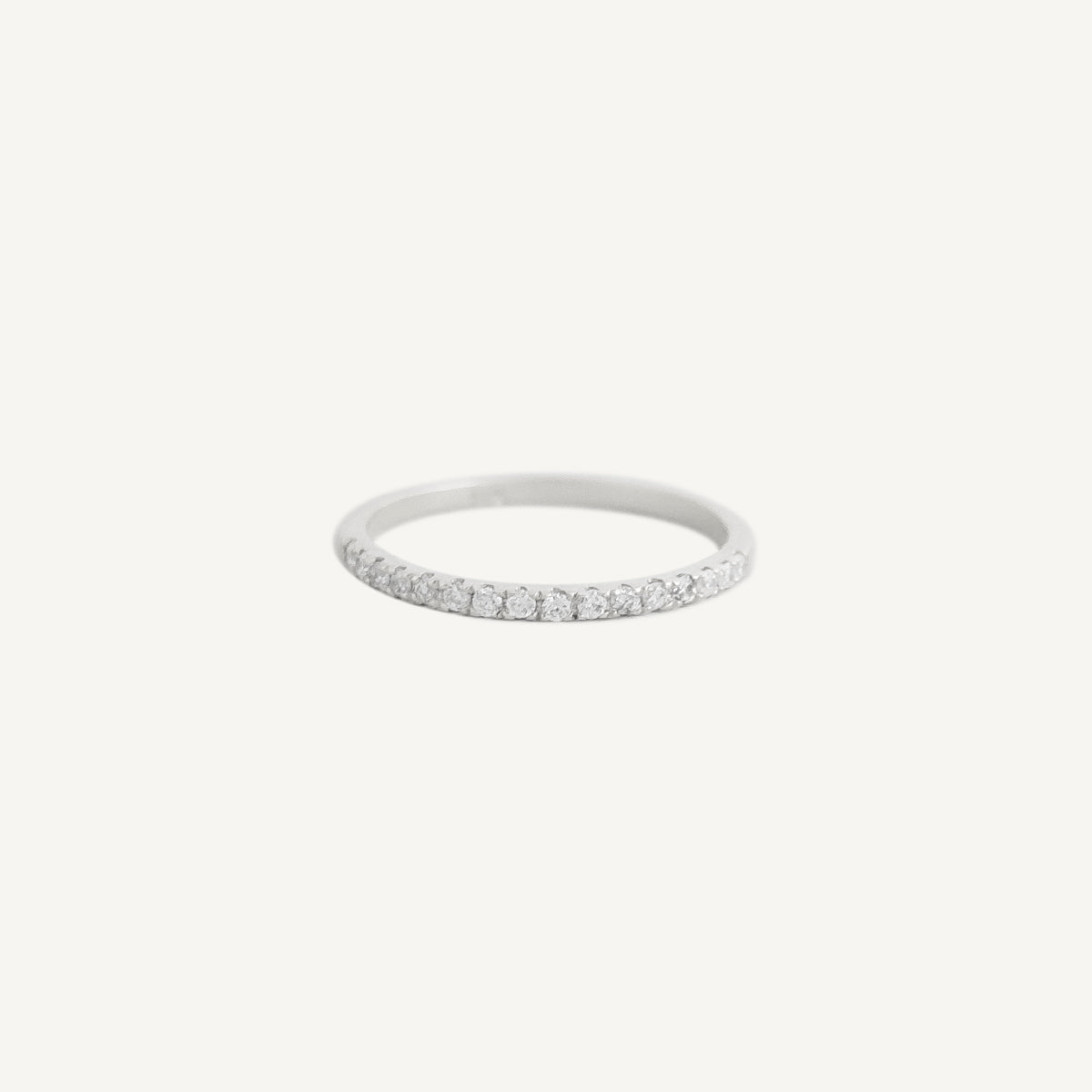 The Slim Half Eternity Diamond Ring in Solid Gold