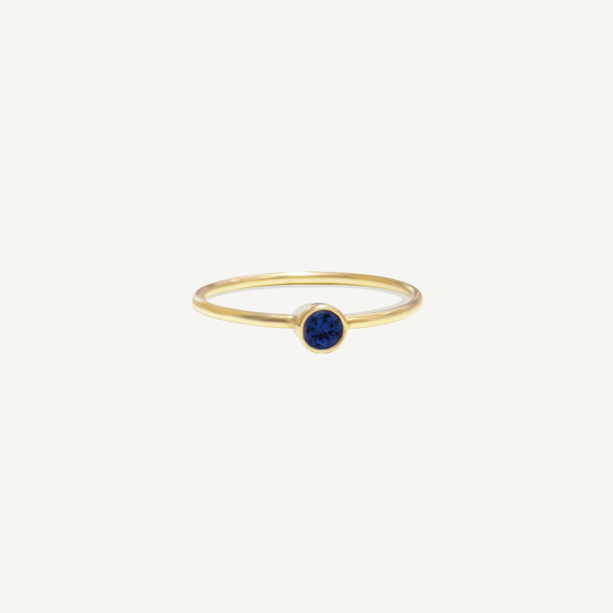 The Mini Birthstone Ring in Solid Gold