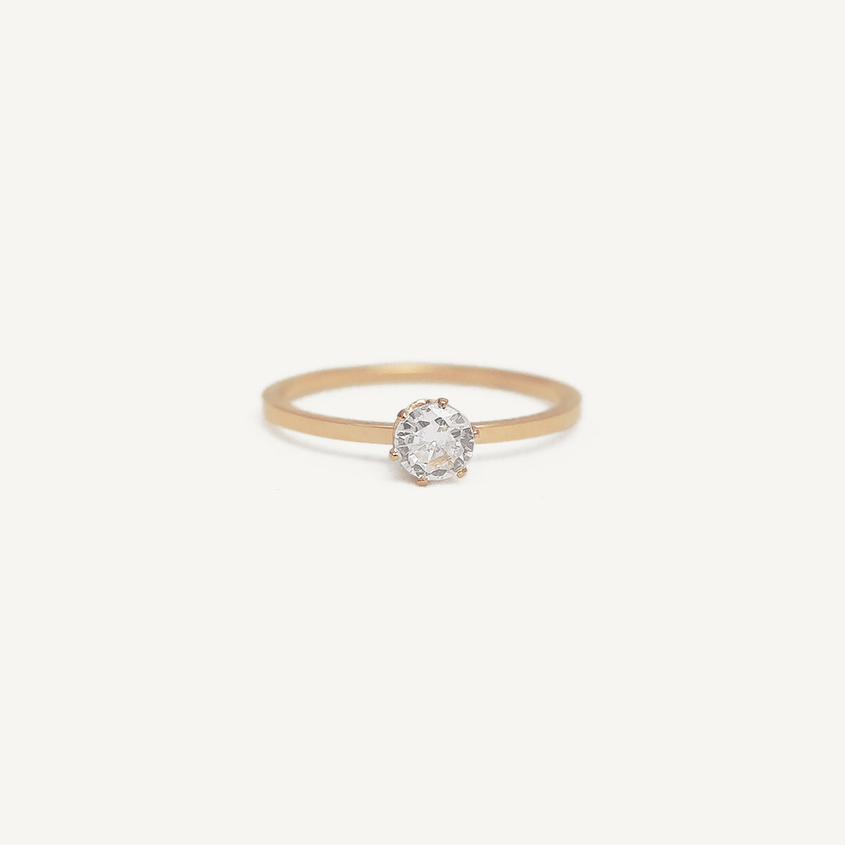 The Solitaire Zircon Ring in Six-Prong Setting
