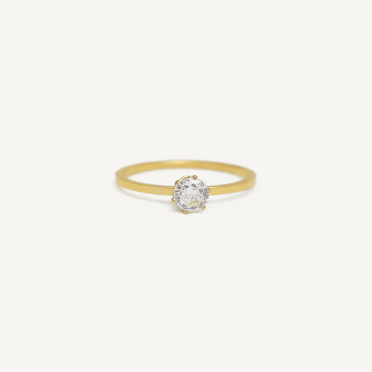The Solitaire Zircon Ring in Six-Prong Setting