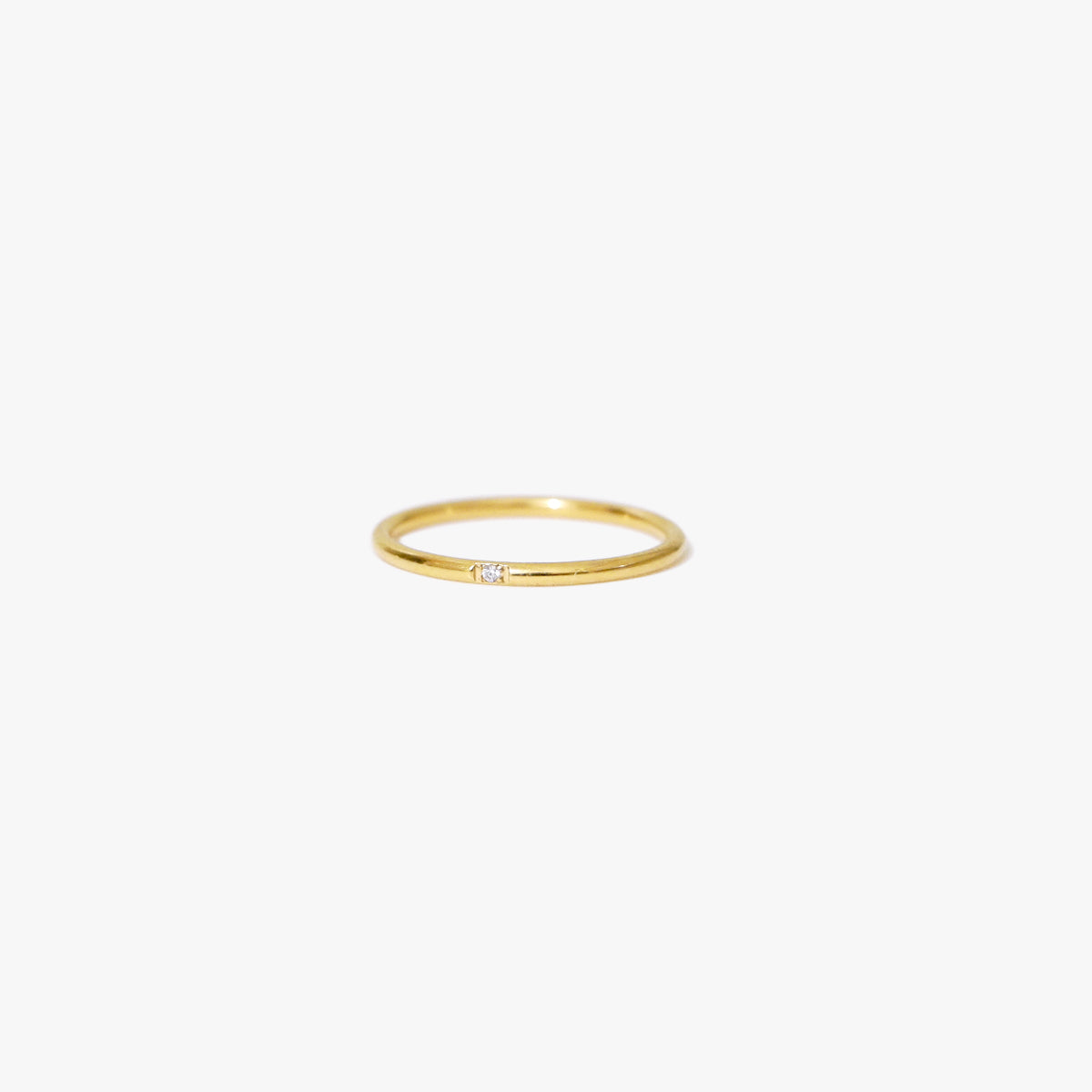 The Birthstone Dotted Skinniest Band in Solid Gold