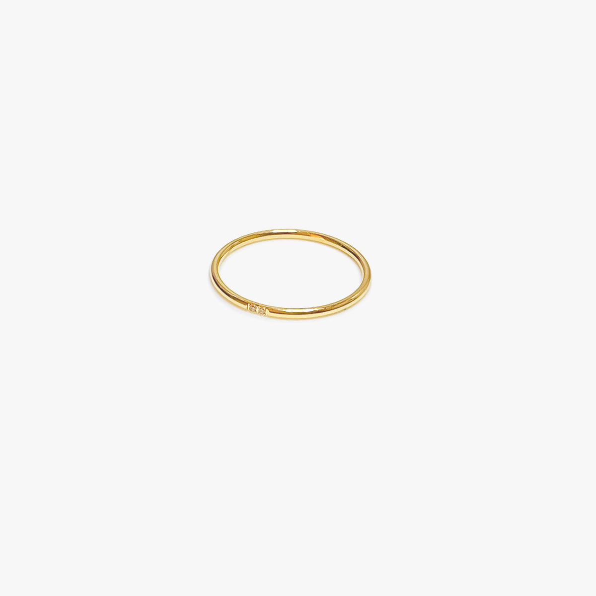 The Birthstone Dotted Skinniest Band in Solid Gold