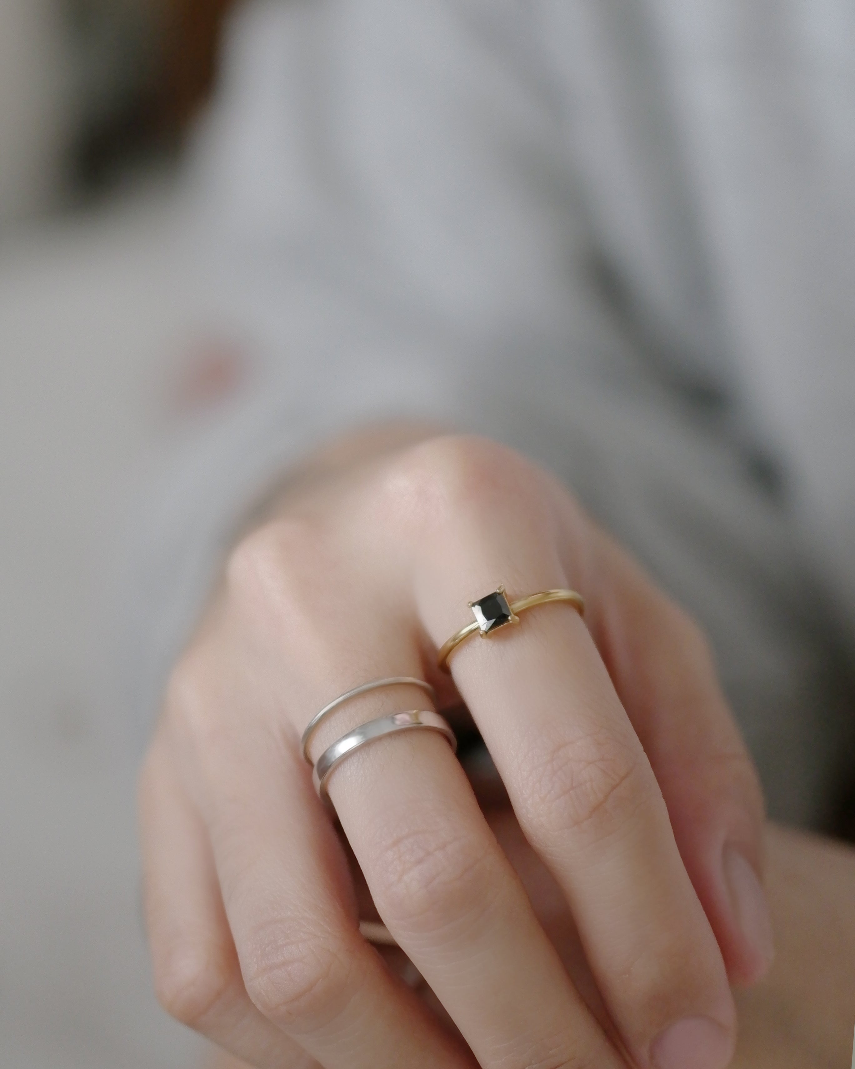 The Black Onyx Square Cut Ring