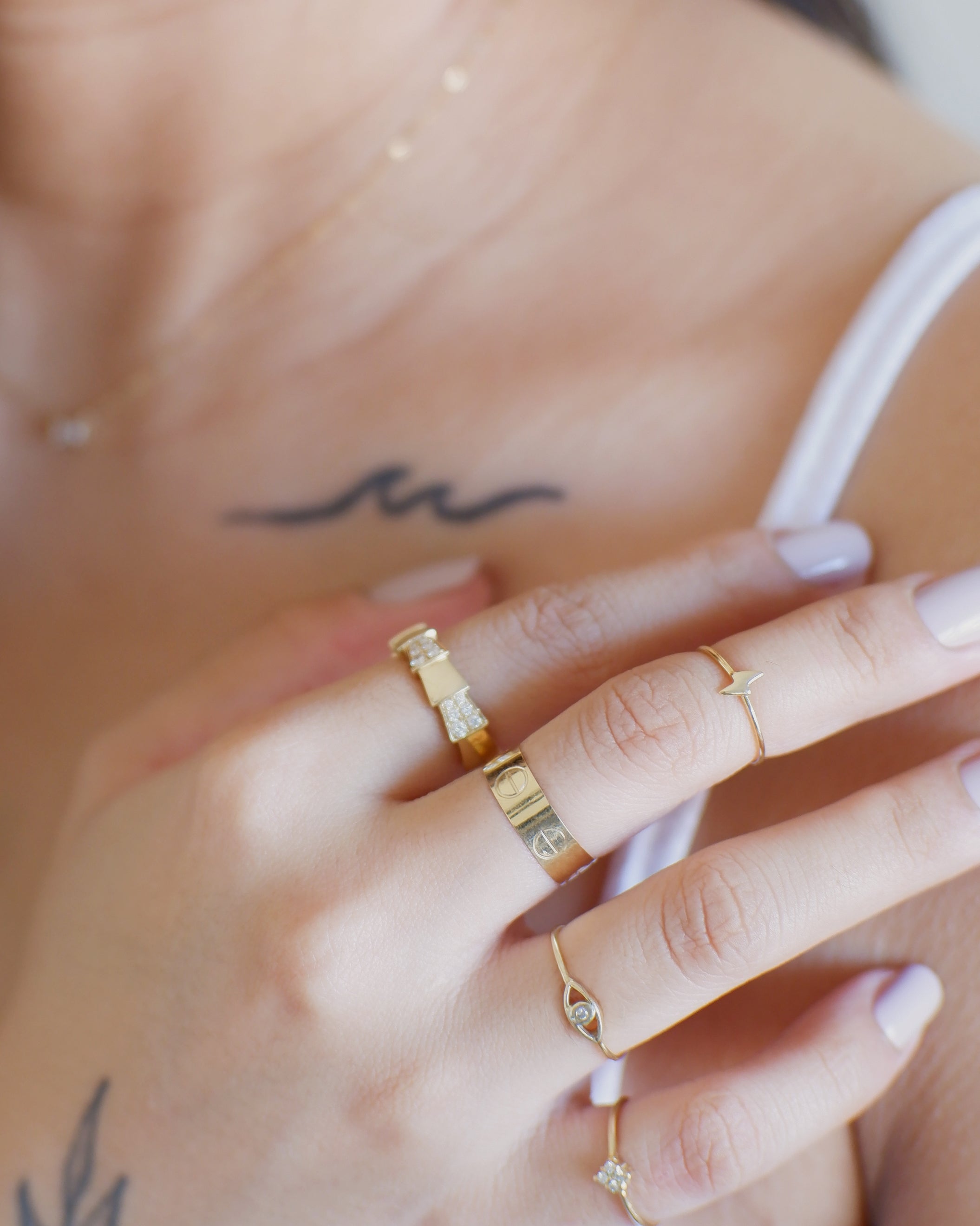 The Barely There Cigar Band in Solid Gold