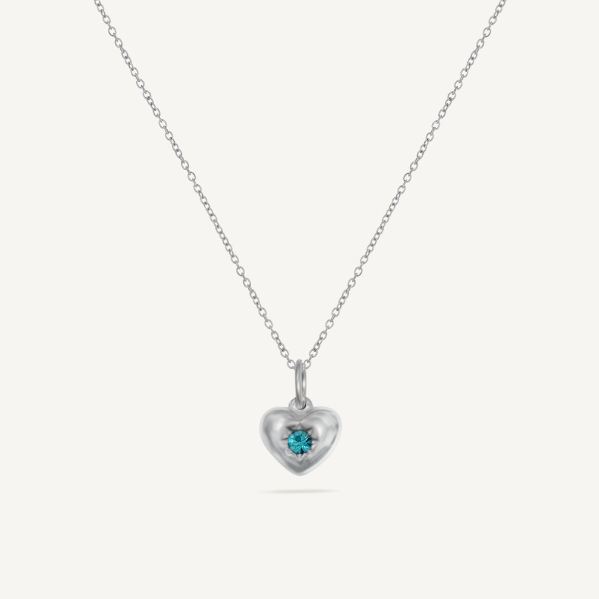 The Starlight Birthstone Chunky Heart Necklace