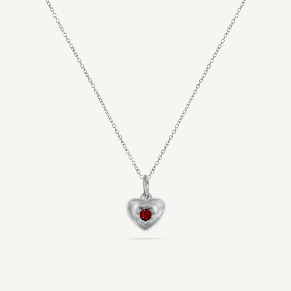 The Starlight Birthstone Chunky Heart Necklace