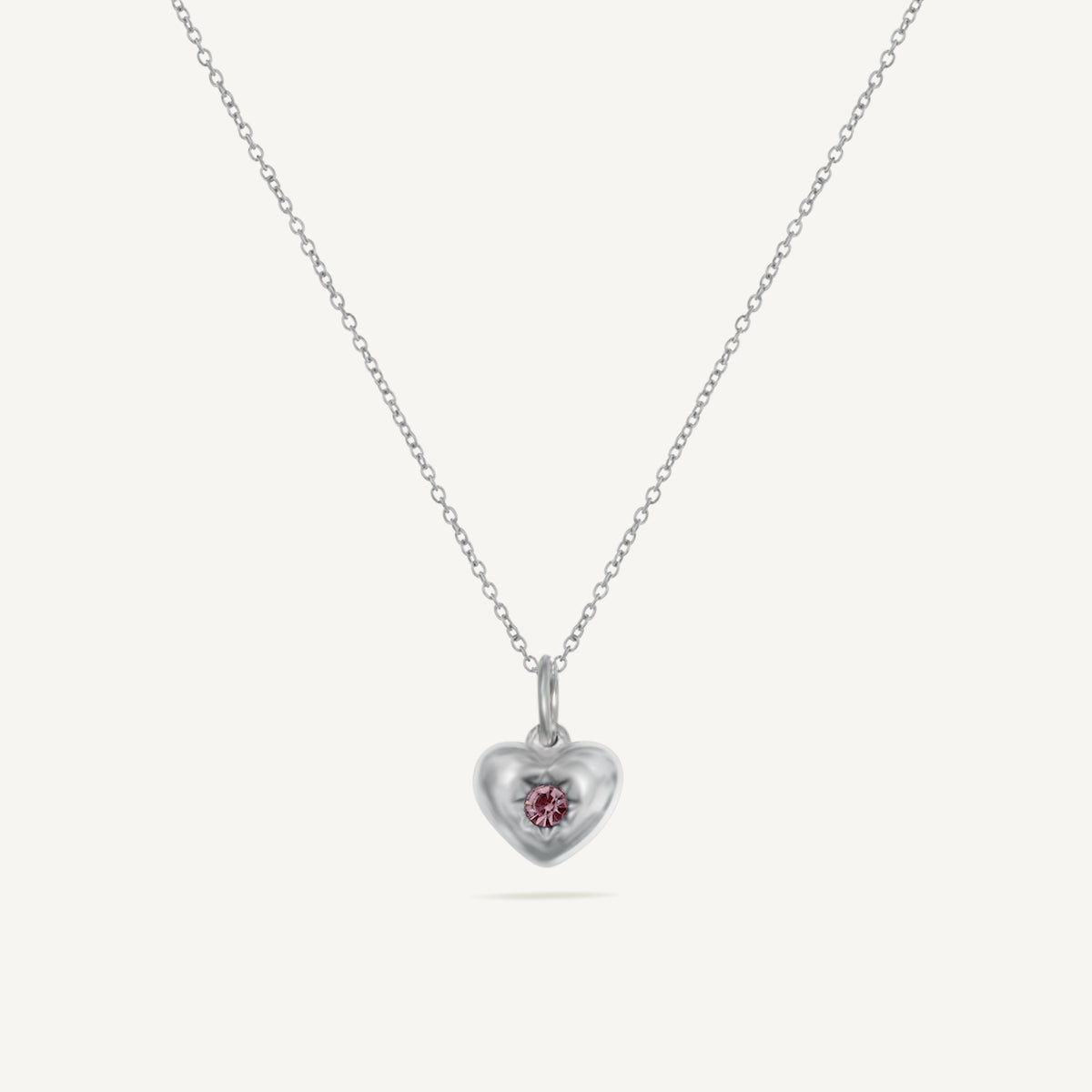 The Starlight Birthstone Chunky Heart Necklace