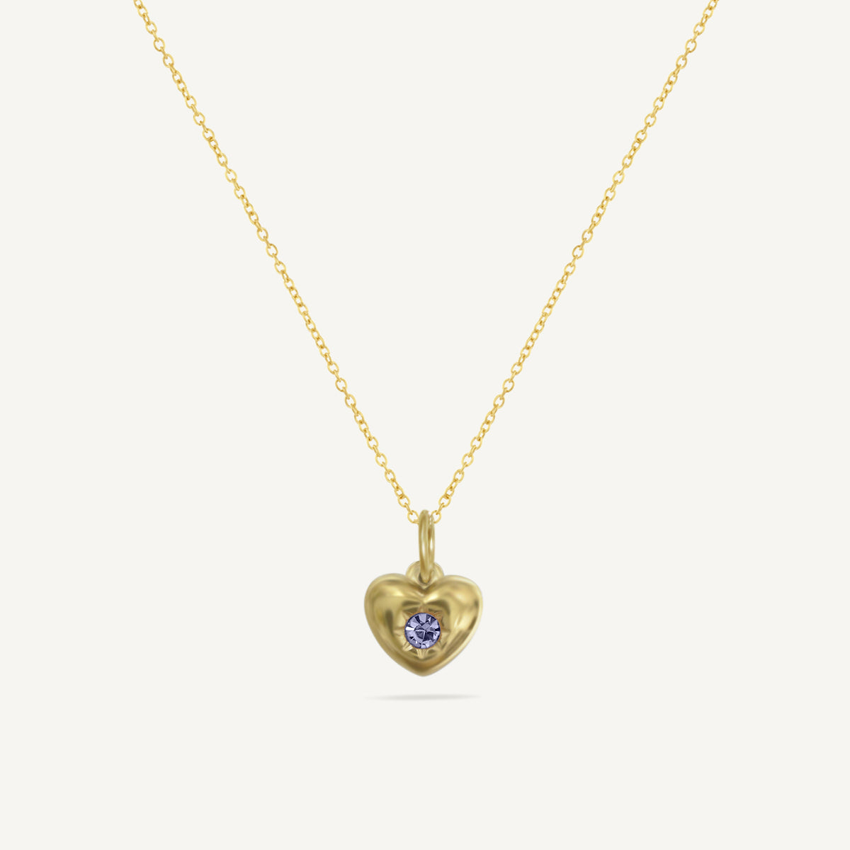 The Starlight Birthstone Chunky Heart Necklace