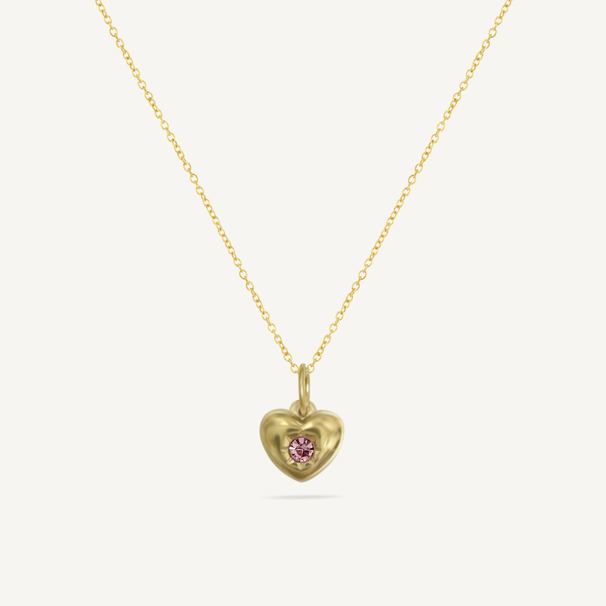 The Starlight Birthstone Chunky Heart Necklace
