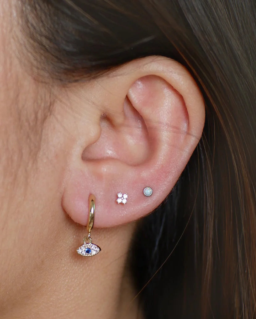 The Lucky Pave Clover Screw Back Studs