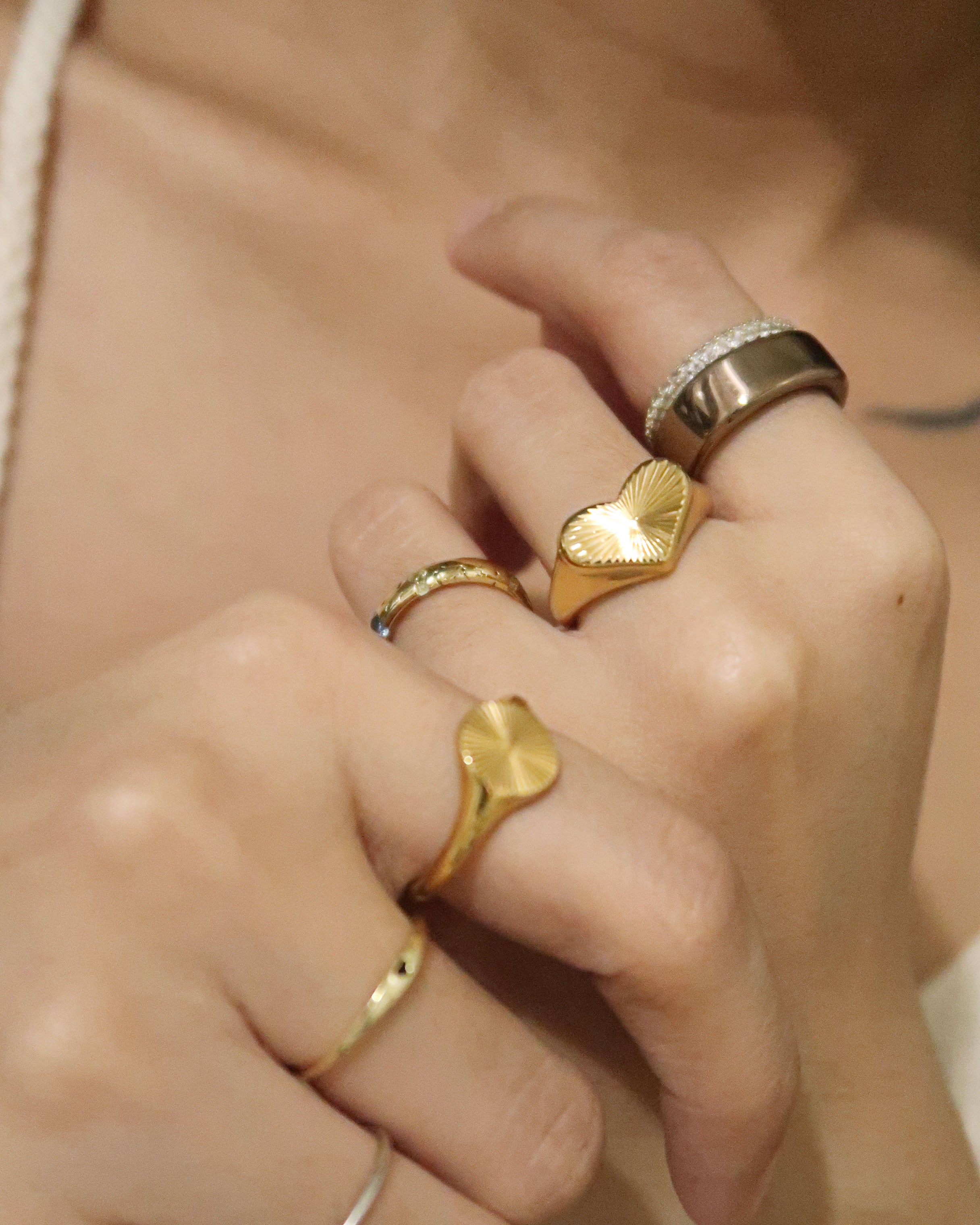 The Sun Ray Heart Signet Ring