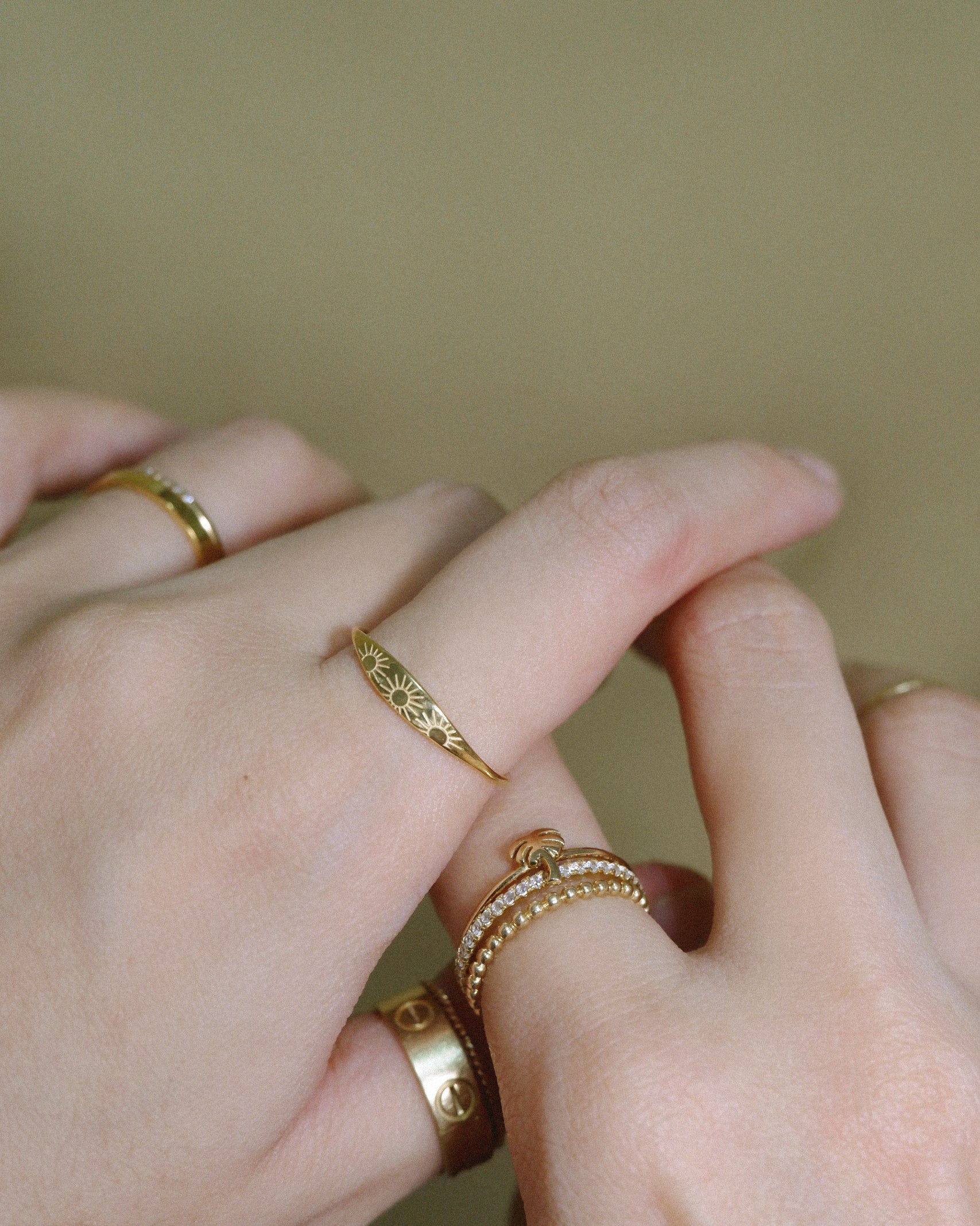 The Sun Signet Ring in Solid Gold