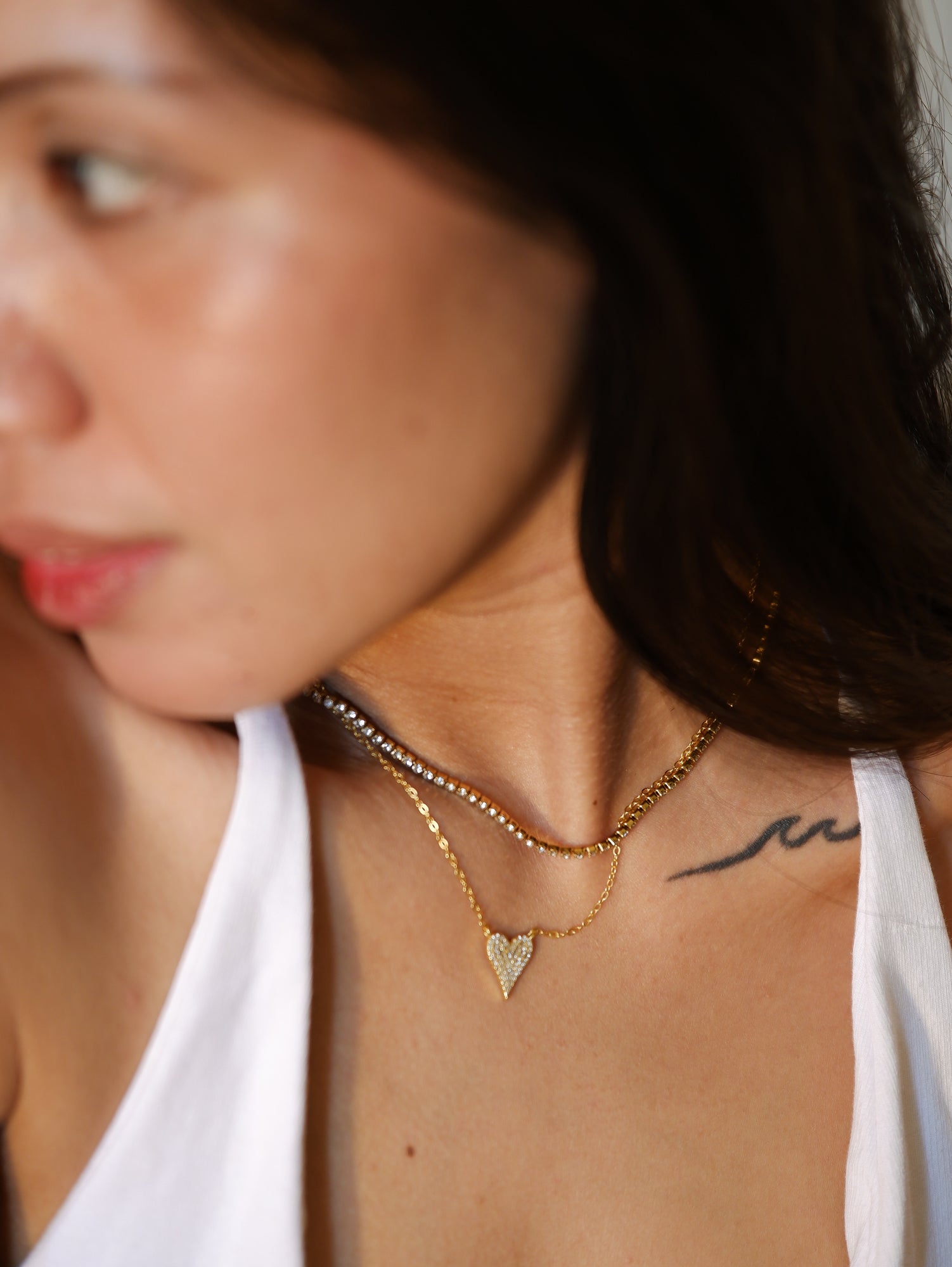 The Full Pave Bold Heart Necklace