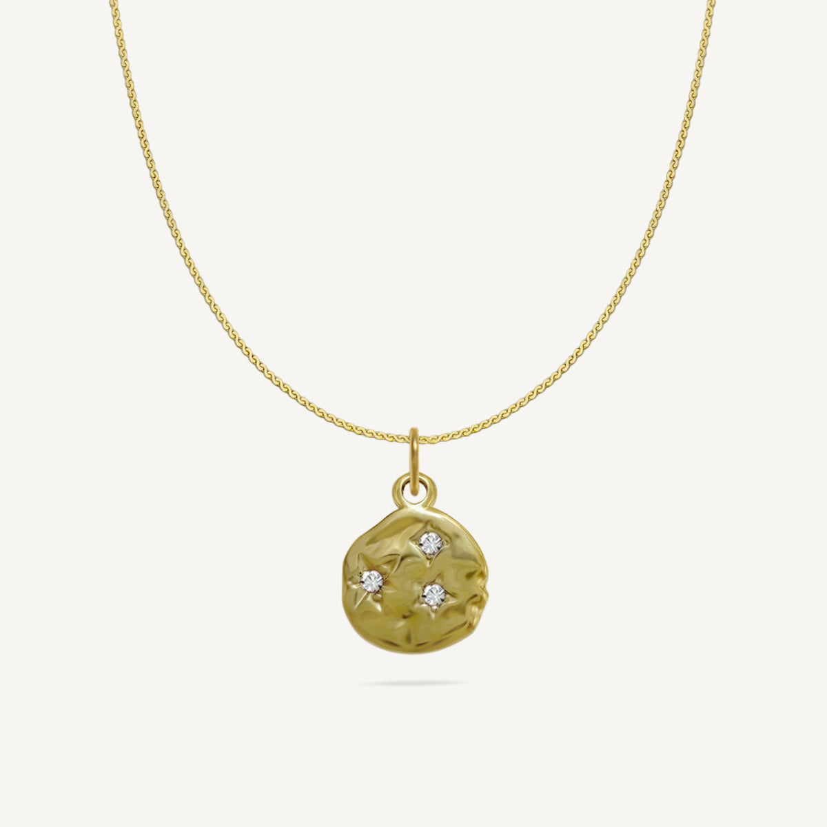 The Wavy Disc Scattered Birthstone Necklace