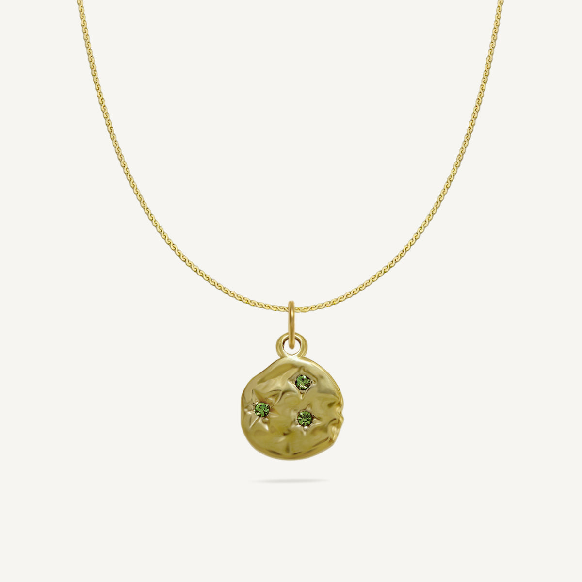The Wavy Disc Scattered Birthstone Necklace