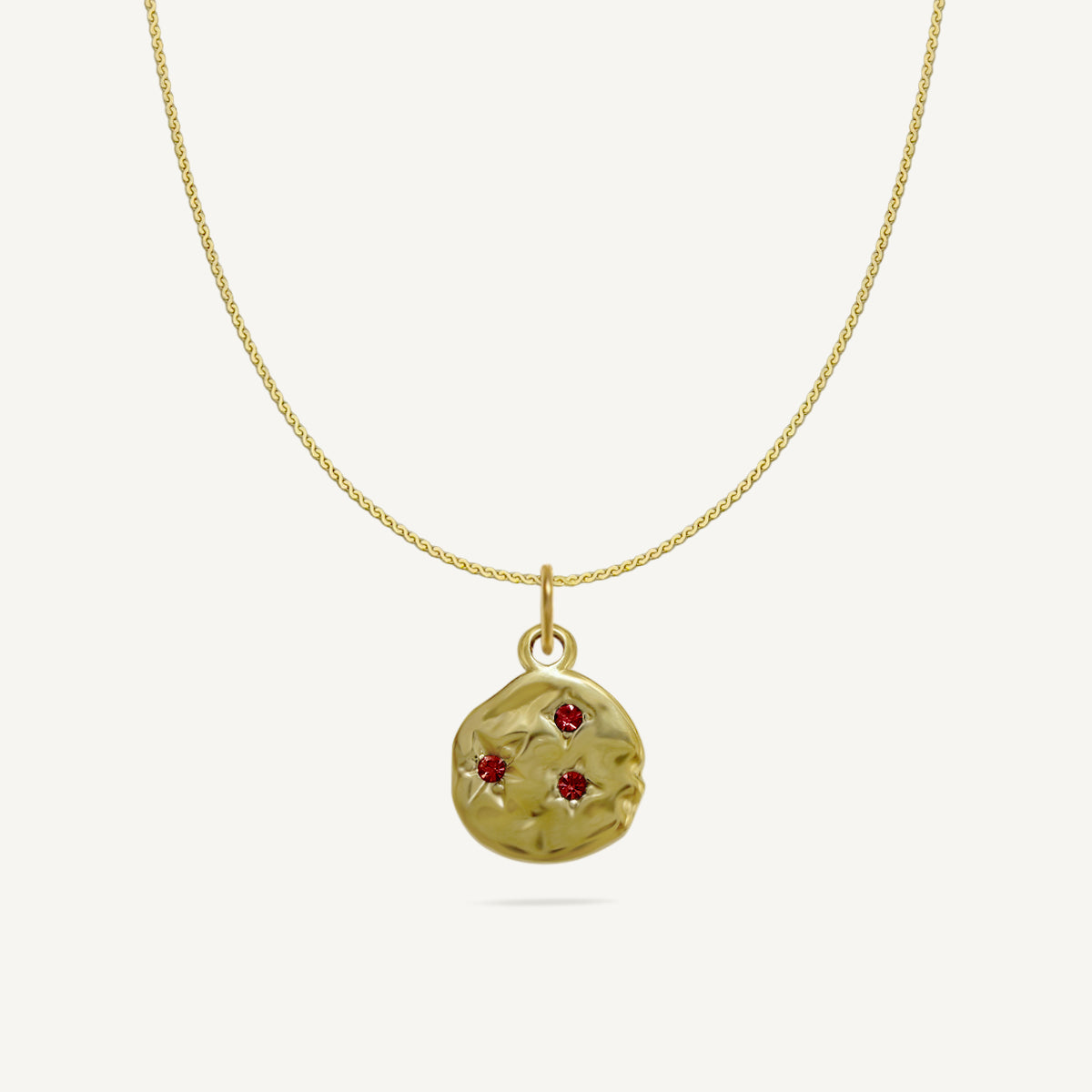 The Wavy Disc Scattered Birthstone Necklace