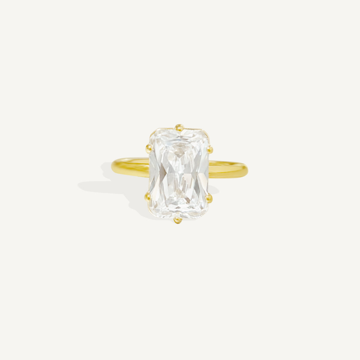 The Bold Radiant Cut Curved Ring