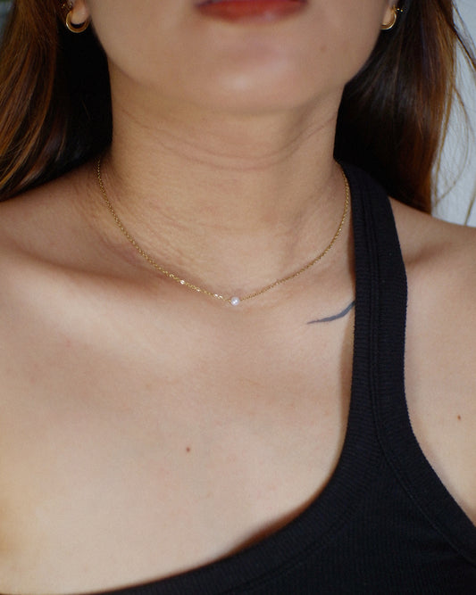 The Tiniest Floating Pearl Necklace