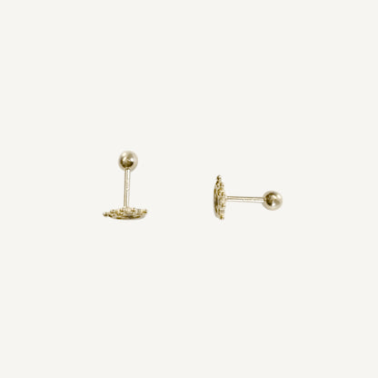 The Tiny Evil Eye Earrings in Solid Gold