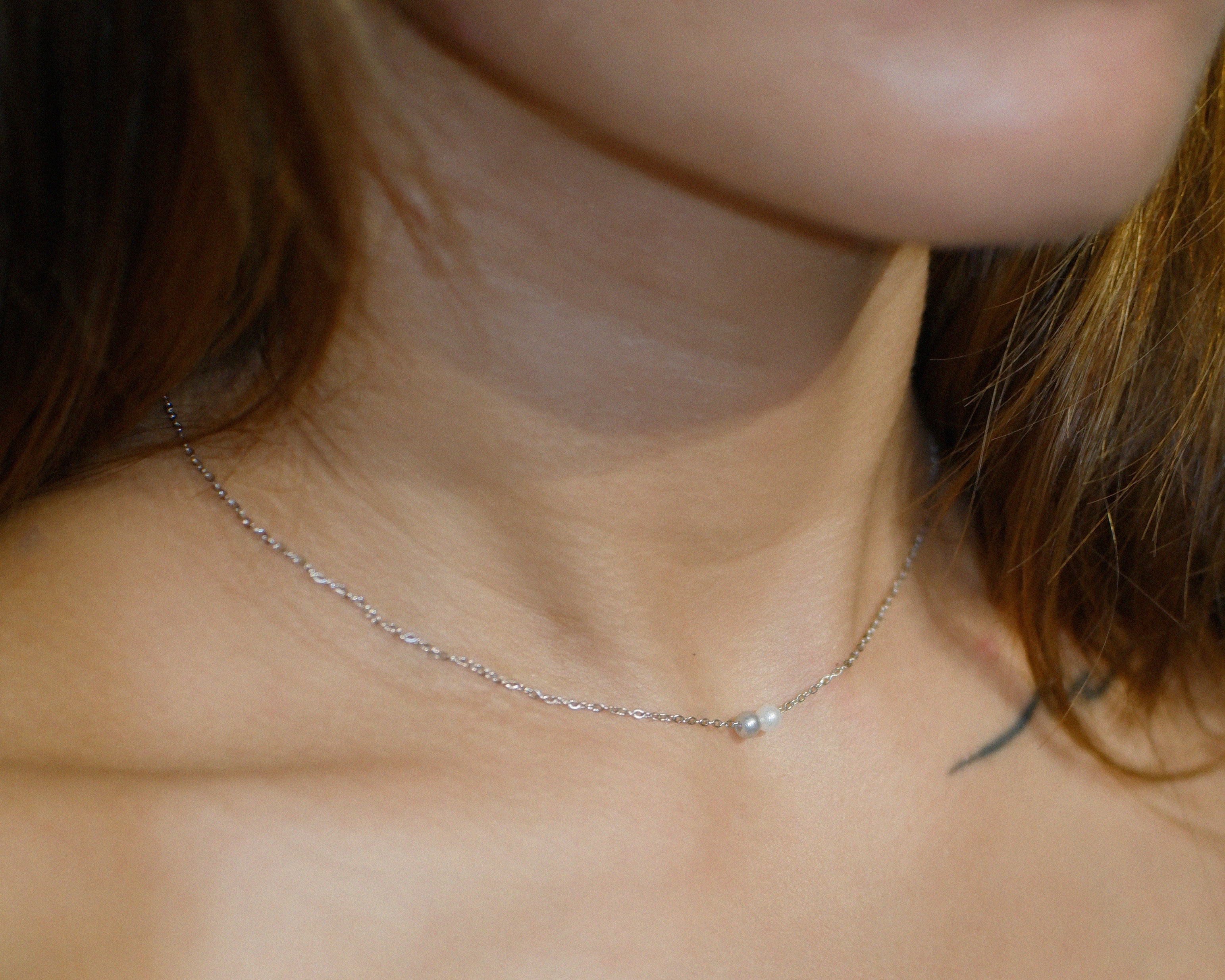 The Tiny Floating Double Pearl Necklace