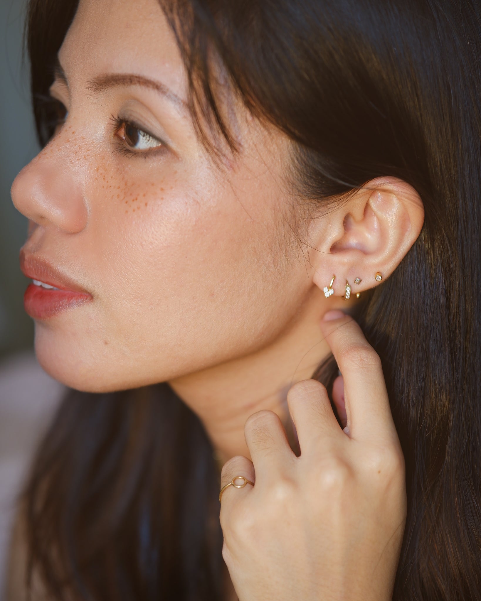 The Tiny Heart Drop Earrings