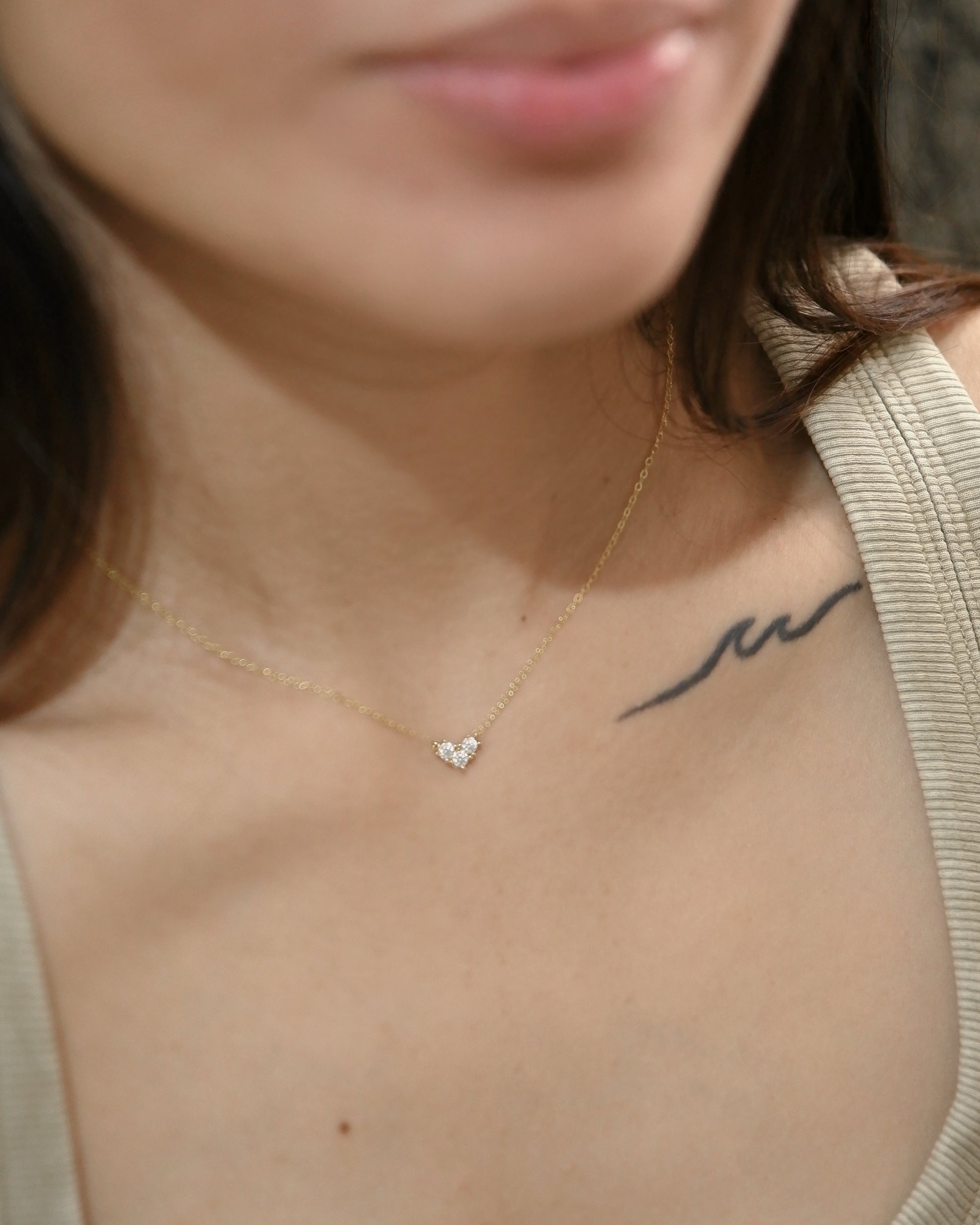 The Tiny Heart Pave Necklace