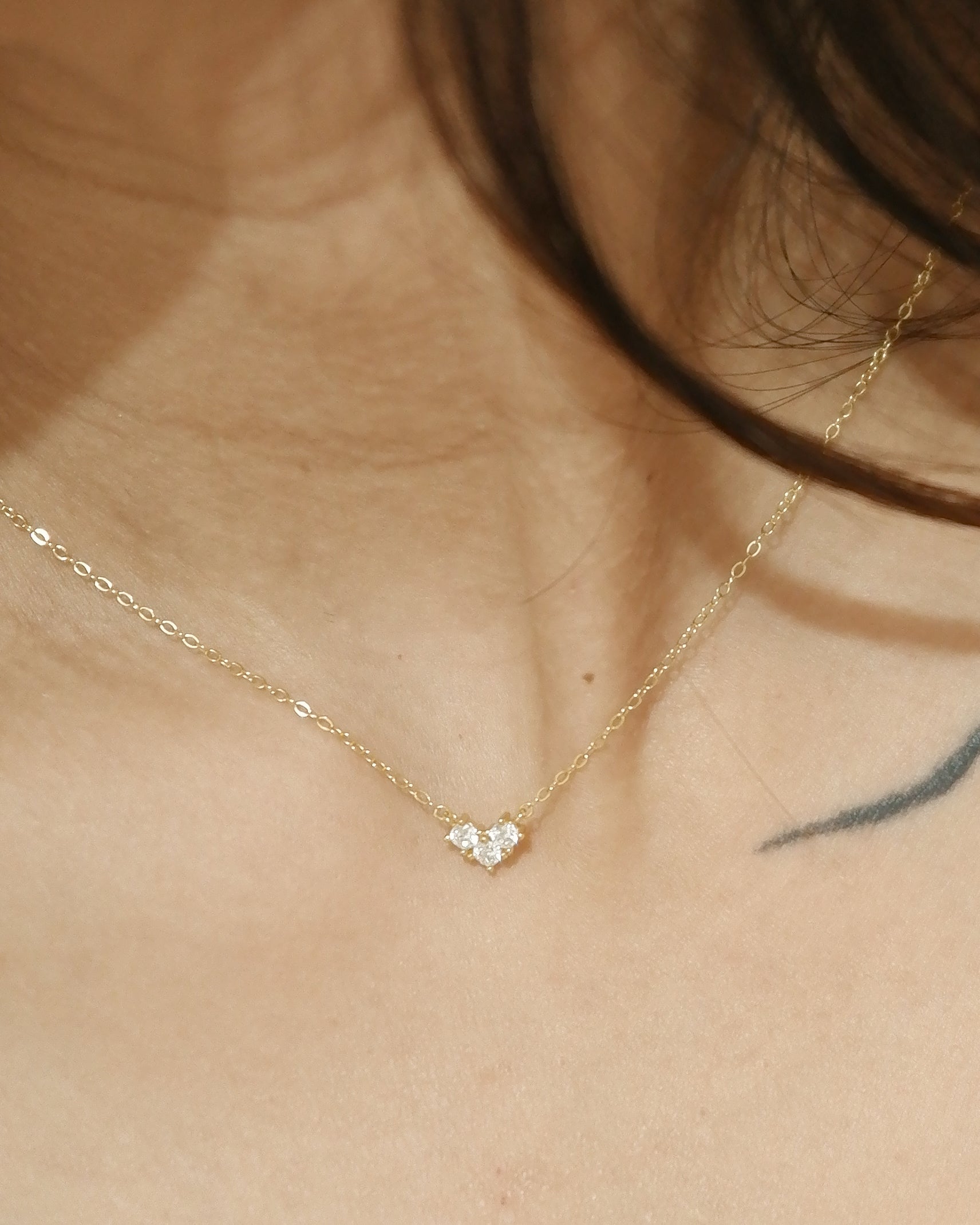 The Tiny Heart Pave Necklace