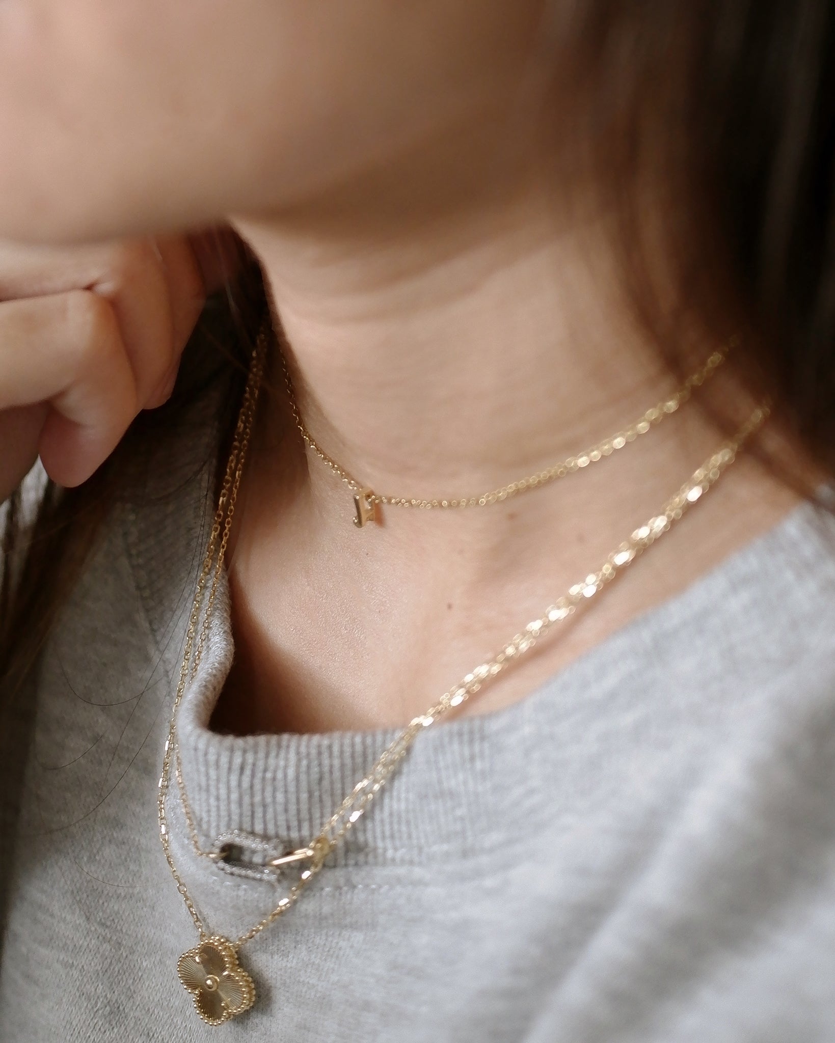 The Tiny Initial Charm in Solid Gold