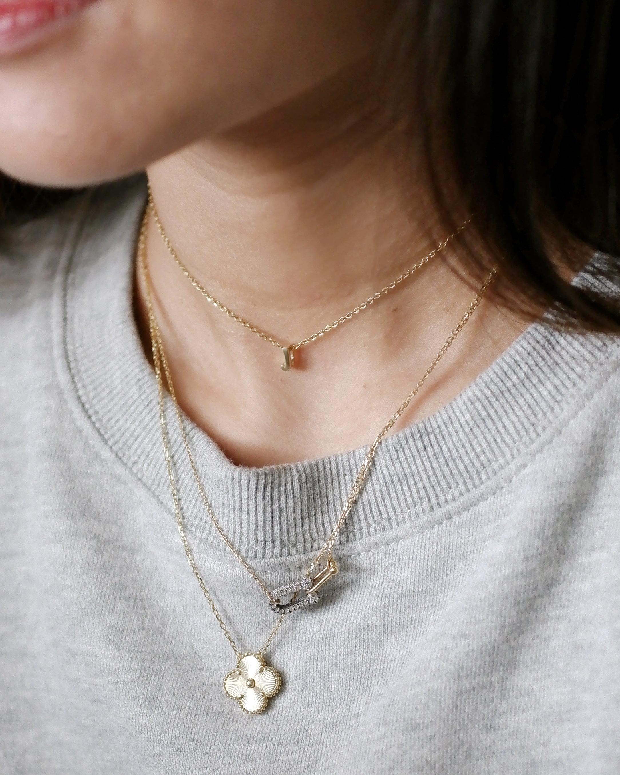 The Tiny Initial Charm in Solid Gold