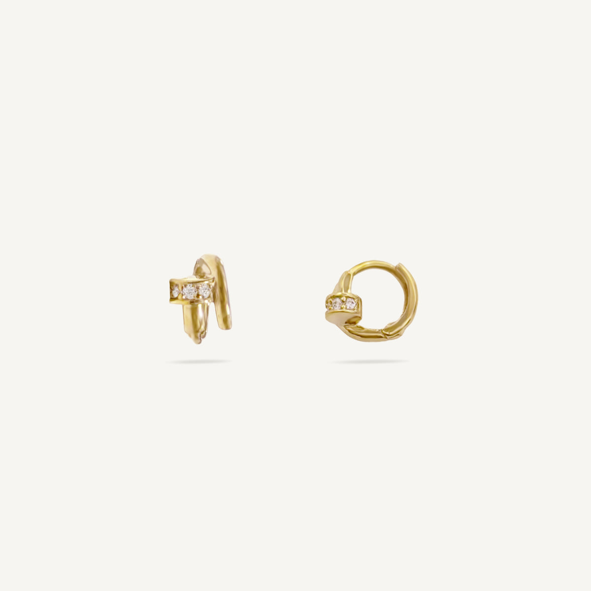The Rare Mini Nail Huggies (Snuggies) in Solid Gold