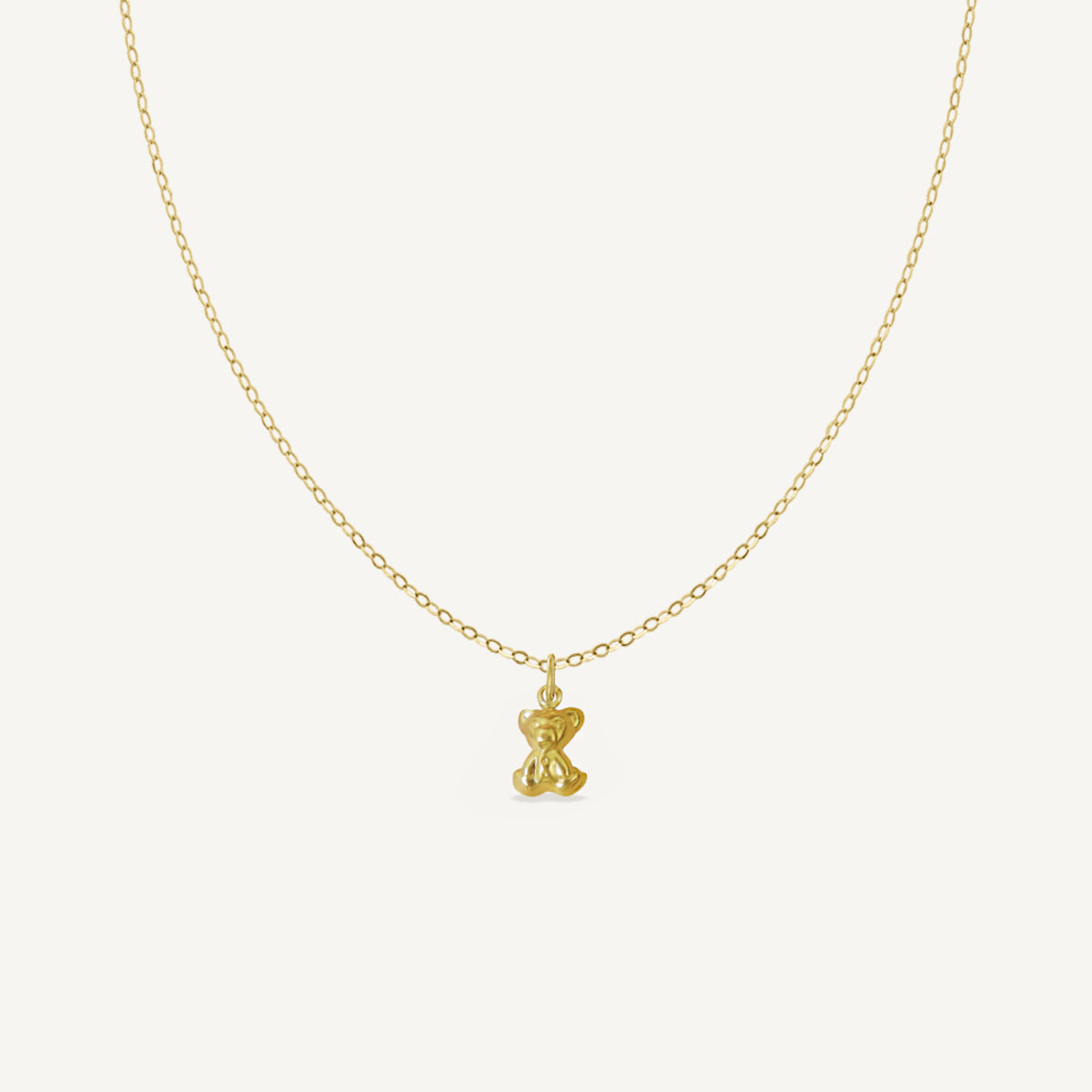 The Tiny Teddy Necklace in Solid Gold