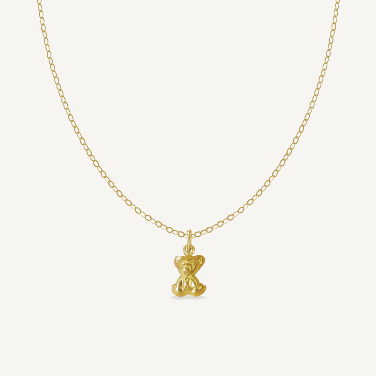 The Tiny Teddy Necklace in Solid Gold