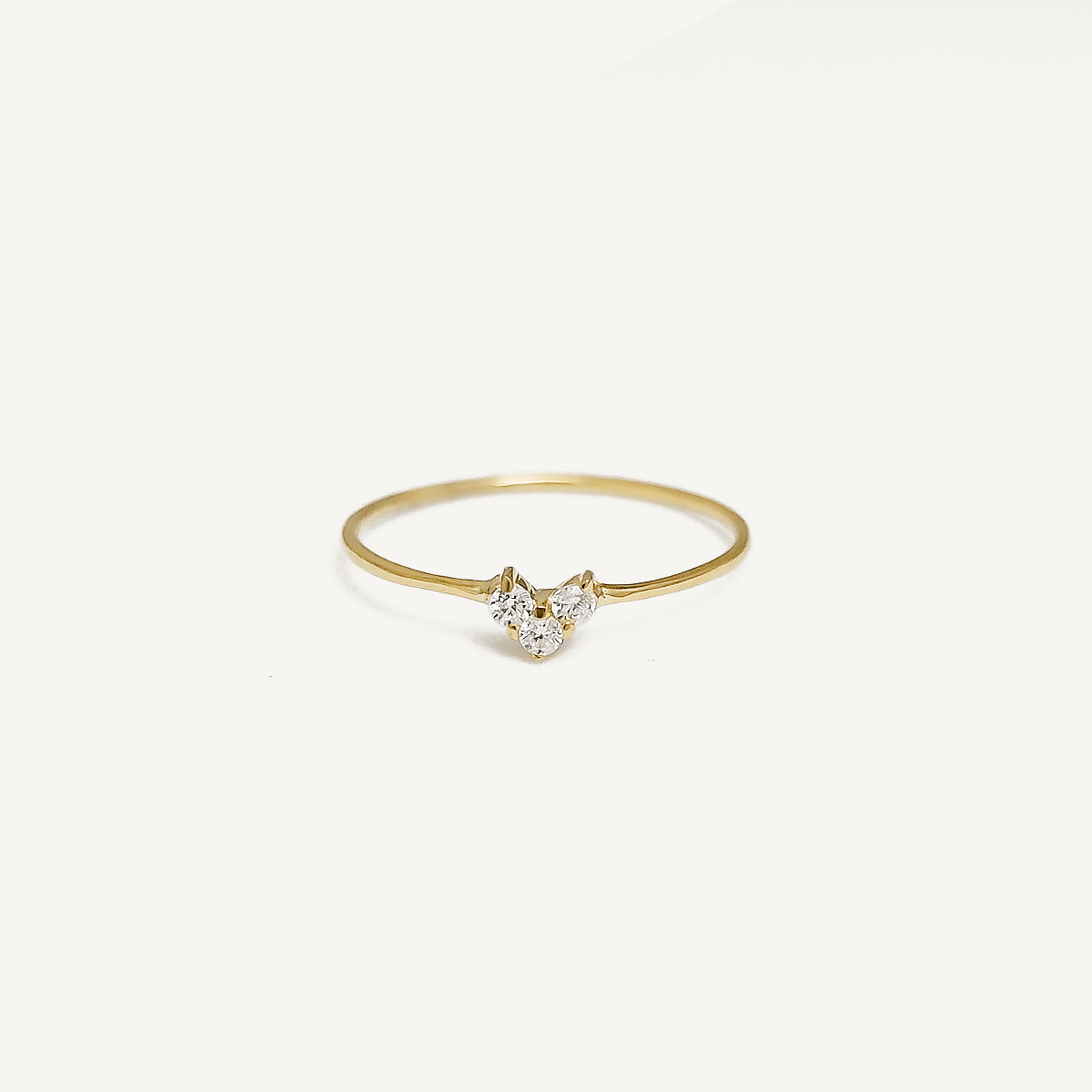 The Tiny Heart Birthstone Ring in Solid Gold