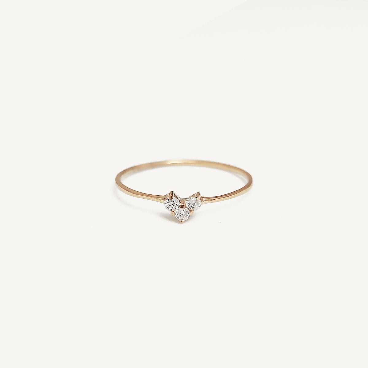 The Tiny Heart Birthstone Ring in Solid Gold