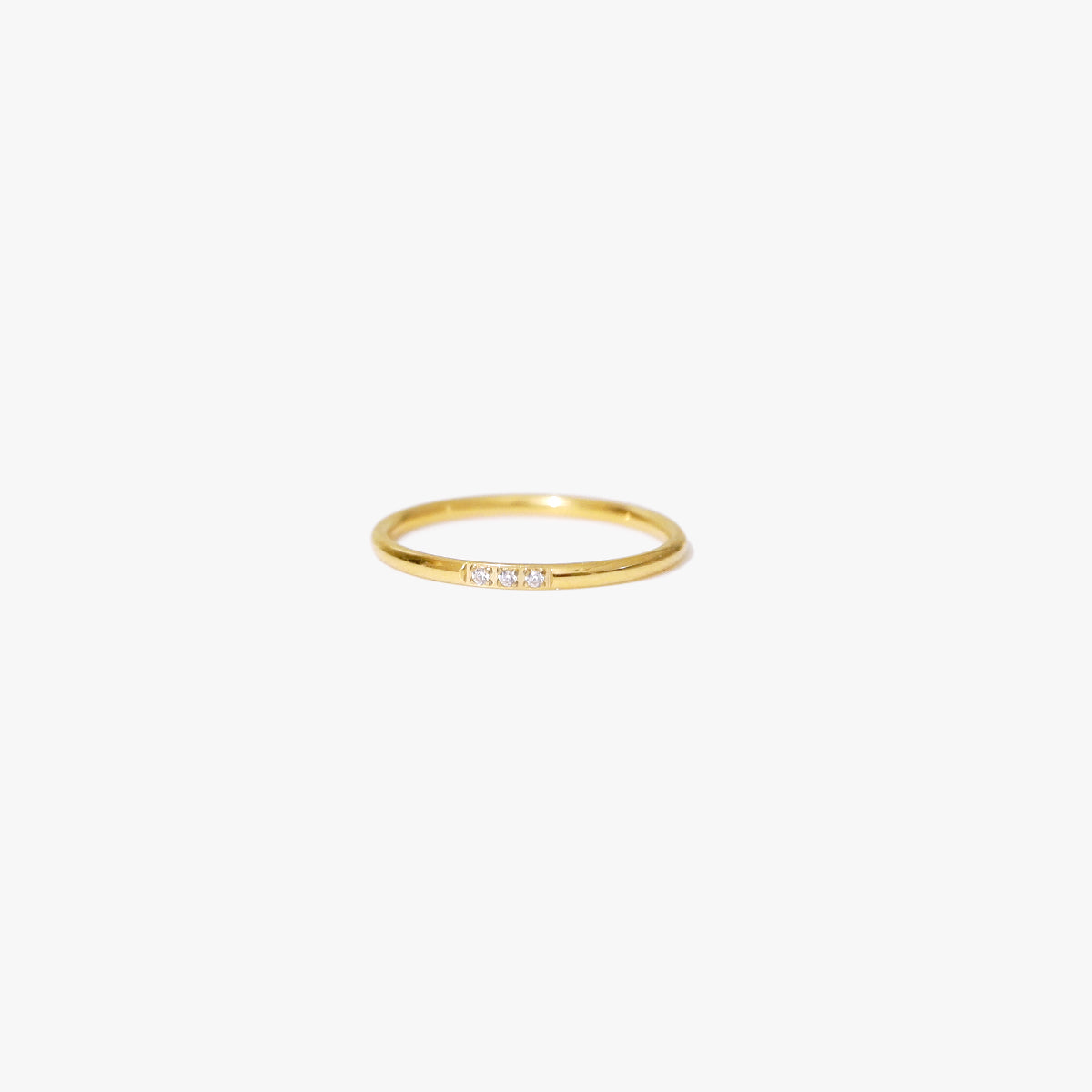 The Birthstone Dotted Skinniest Band in Solid Gold