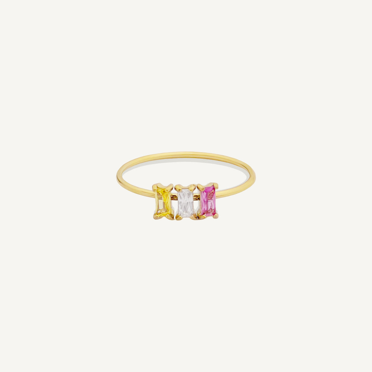 The Trio Baguette Birthstone Ring