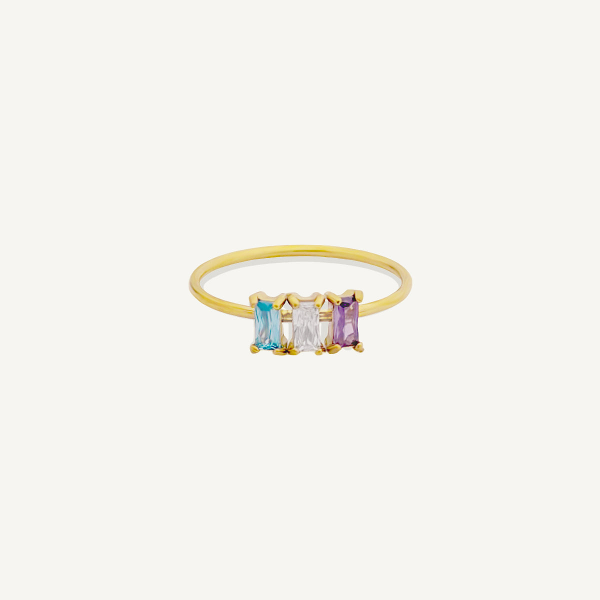 The Trio Baguette Birthstone Ring