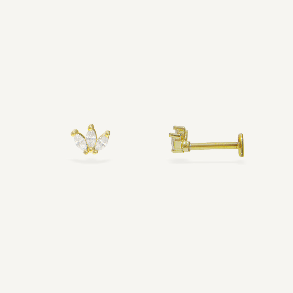 The Dangling Marquise Flat Back Studs