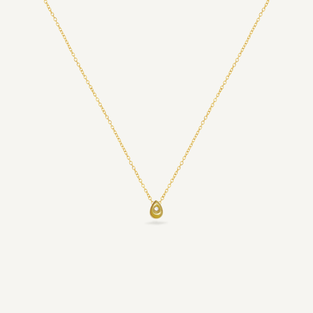 The Tiny Golden Pear Solitaire Necklace