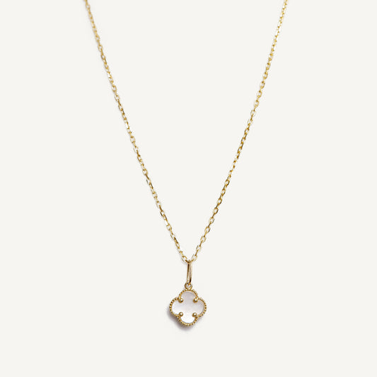 The Ultra Mini Designer Clover Necklace in Solid Gold