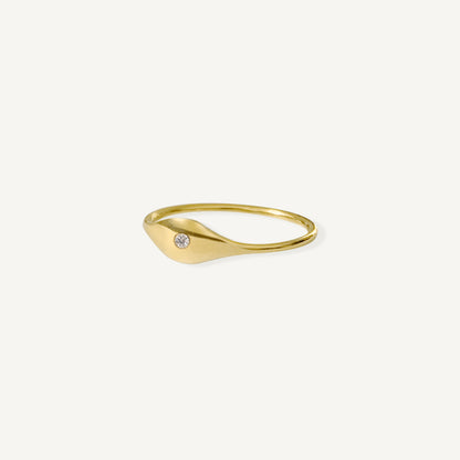 The Uncommon Signet Diamond Ring in Solid Gold