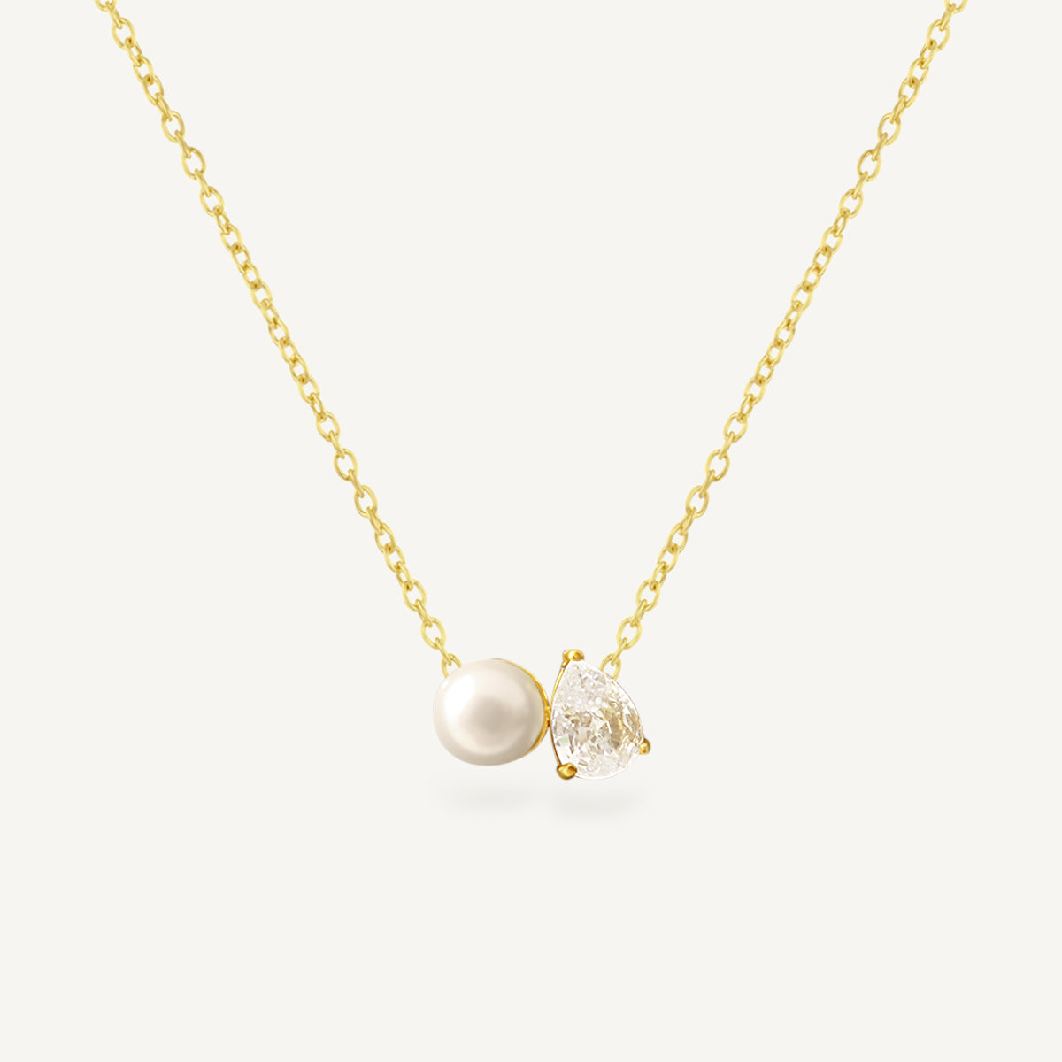 The Signature Floating Pear and Pearl Necklace