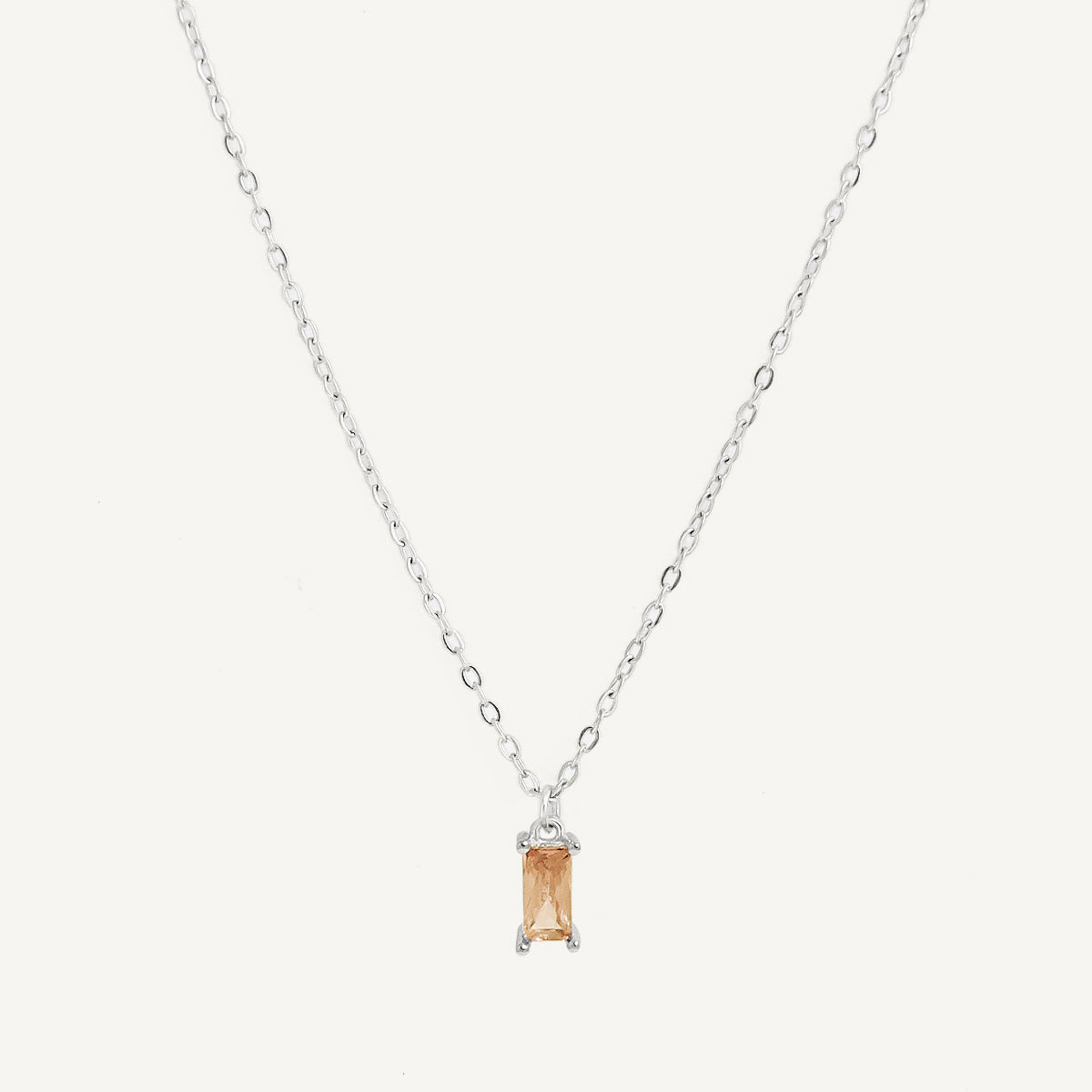 The Baguette Birthstone Necklace