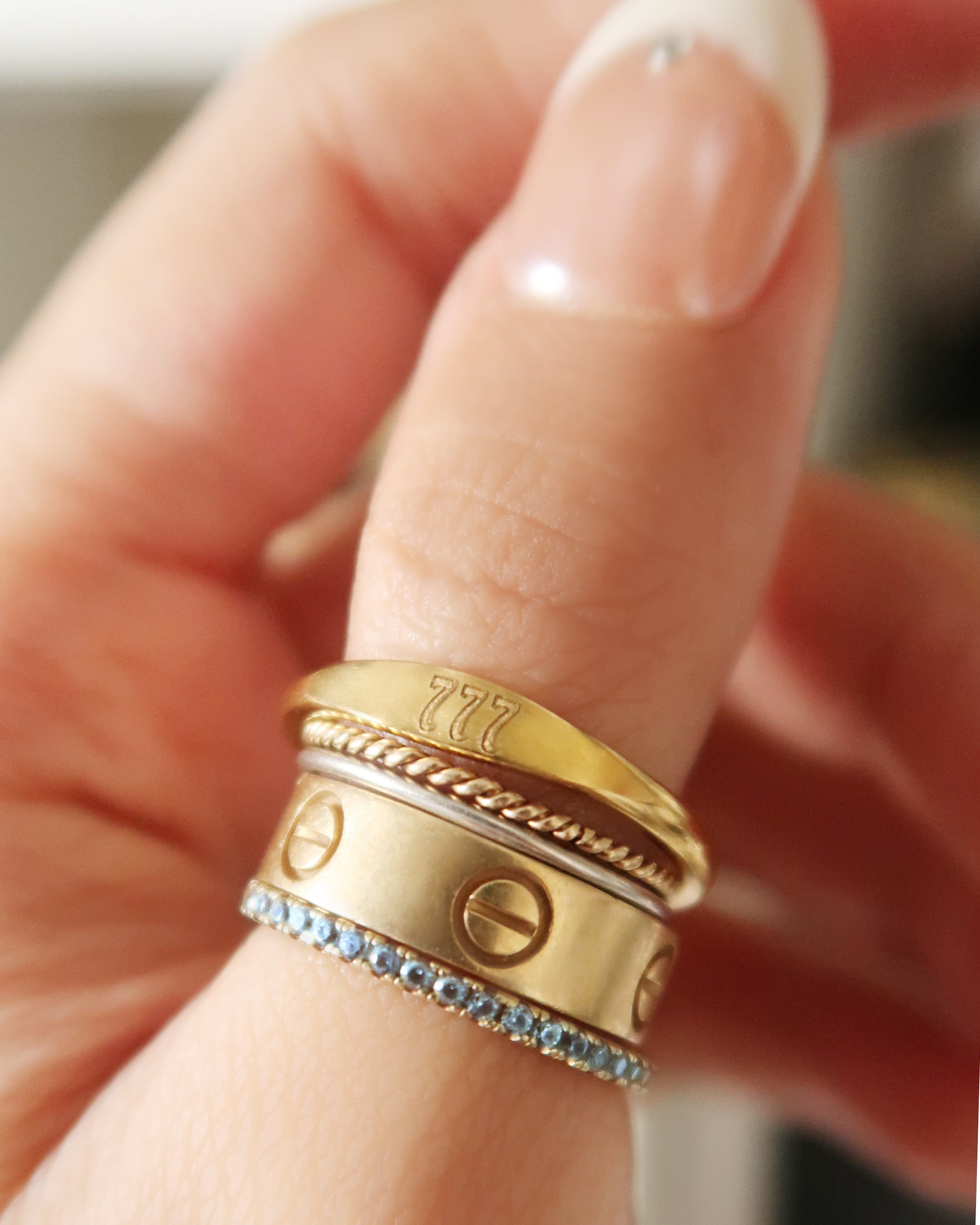 The Lucky Angel Number Mini Signet Ring