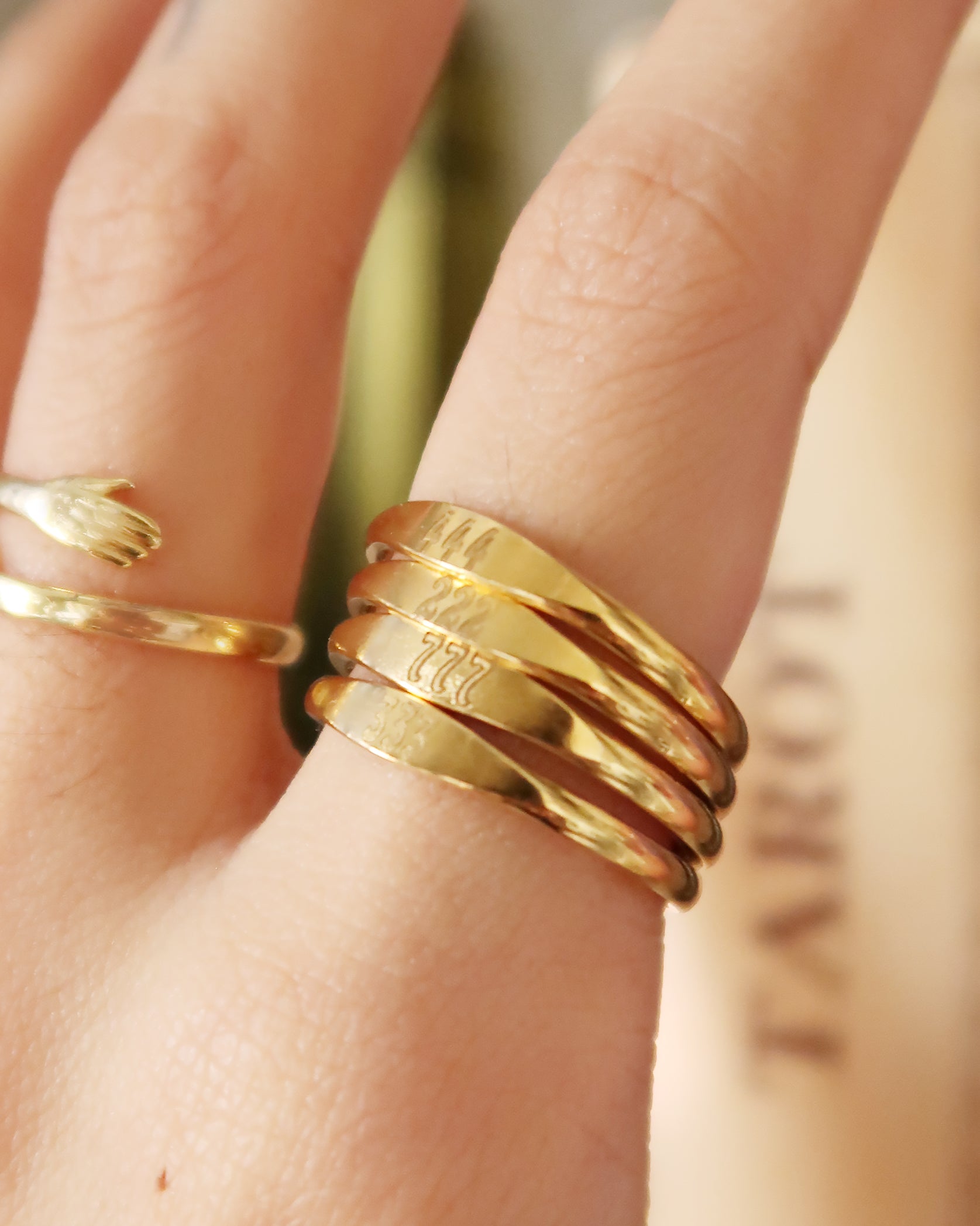 The Lucky Angel Number Mini Signet Ring